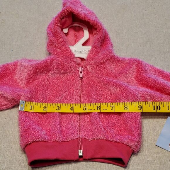 Middleton Reborn Doll Pink Fuzzy Doll Zip Up Hoodie - Picture 5 of 9
